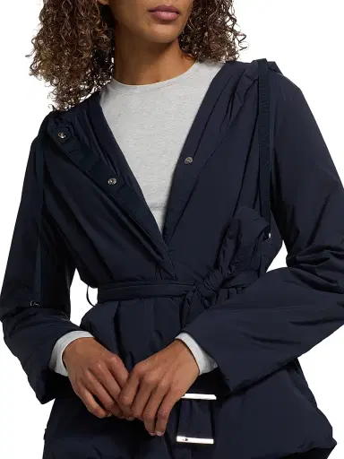 HERNO Women's Belted Hooded Jacket - Navy - Size 0 | Thumbnail 6 HERNO Women's Belted Hooded Jacket - Navy - Size 0 | Thumbnail 6