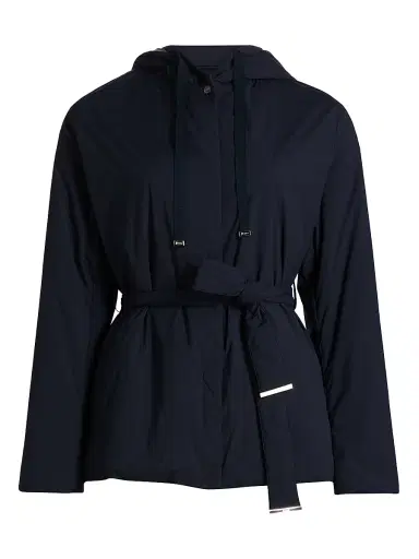 HERNO Women's Belted Hooded Jacket - Navy - Size 0 | Thumbnail 1 HERNO Women's Belted Hooded Jacket - Navy - Size 0 | Thumbnail 1