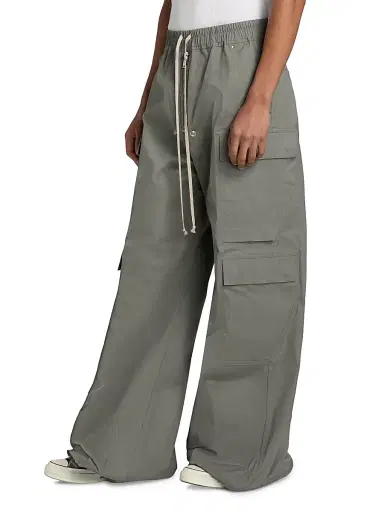 Rick Owens Men's Cargobelas Stretch-Cotton Wide-Leg Pants | Thumbnail 4 Rick Owens Men's Cargobelas Stretch-Cotton Wide-Leg Pants | Thumbnail 4