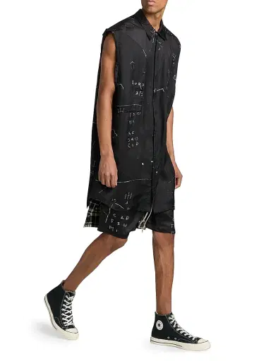 Rick Owens Men's Mixed Print Shorts - Black Milk Black - Size 38 | Thumbnail 2