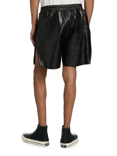 Rick Owens Men's Bela Leather Drawstring Shorts - Black - Size 36 | Thumbnail 5 Rick Owens Men's Bela Leather Drawstring Shorts - Black - Size 36 | Thumbnail 5