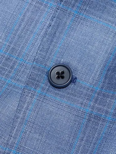 Emporio Armani Men's Plaid Single-Breasted Jacket - Blue - Size 42 | Thumbnail 7 Emporio Armani Men's Plaid Single-Breasted Jacket - Blue - Size 42 | Thumbnail 7