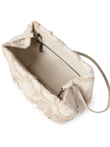 Brunello Cucinelli Women's Silk Organza Pouch with Dazzling Seabed Embroidery - Beige | Thumbnail 6 Brunello Cucinelli Women's Silk Organza Pouch with Dazzling Seabed Embroidery - Beige | Thumbnail 6