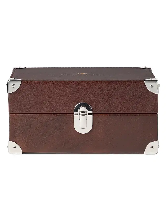 Brunello Cucinelli Burnished Calfskin Watch Organizer - Brown