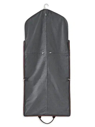 Brunello Cucinelli Men's Techno Fabric and Calfskin Suit Holder - Anthracite | Thumbnail 4 Brunello Cucinelli Men's Techno Fabric and Calfskin Suit Holder - Anthracite | Thumbnail 4