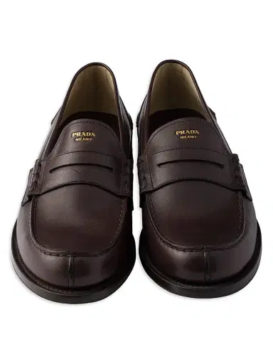 Prada Men's Leather Loafers - Brown | Thumbnail 4 Prada Men's Leather Loafers - Brown | Thumbnail 4