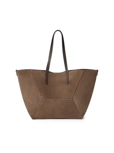 Brunello Cucinelli Women's Suede with Monili in Tote Bag - Bark | Thumbnail 3