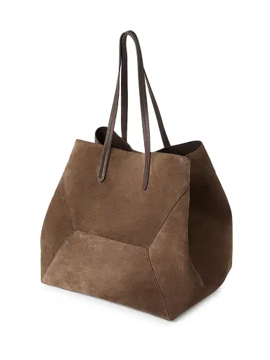 Brunello Cucinelli Women's Suede with Monili in Tote Bag - Bark | Thumbnail 4