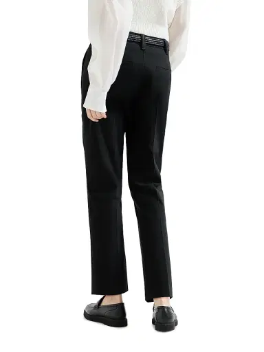 Brunello Cucinelli Women's Stretch Twisted Cotton Twill Cigarette Trousers - Black | Thumbnail 3 Brunello Cucinelli Women's Stretch Twisted Cotton Twill Cigarette Trousers - Black | Thumbnail 3