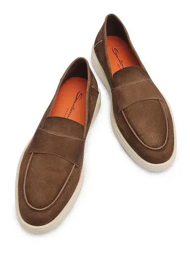 Santoni Men's Revolve Suede Loafers - Brown - Size 11 | Thumbnail 4