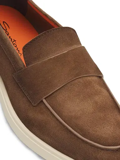 Santoni Men's Revolve Suede Loafers - Brown - Size 11 | Thumbnail 5