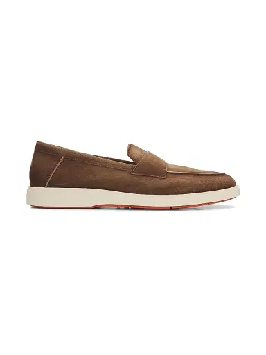 Santoni Men's Revolve Suede Loafers - Brown - Size 11 | Thumbnail 1