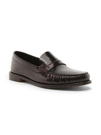 Tom Ford Men's Burnished Leather Penny Loafers - Brown - Size 12.5 | Thumbnail 2