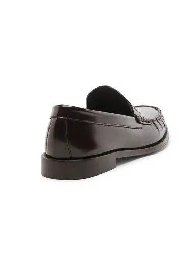 Tom Ford Men's Burnished Leather Penny Loafers - Brown - Size 12.5 | Thumbnail 3