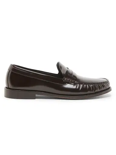 Tom Ford Men's Burnished Leather Penny Loafers - Brown - Size 12.5 | Thumbnail 1