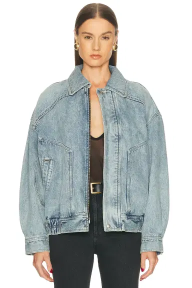 Saint Laurent Denim Bomber Jacket | Thumbnail 2 Saint Laurent Denim Bomber Jacket | Thumbnail 2