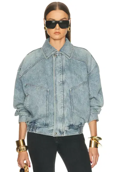 Saint Laurent Denim Bomber Jacket | Thumbnail 1 Saint Laurent Denim Bomber Jacket | Thumbnail 1