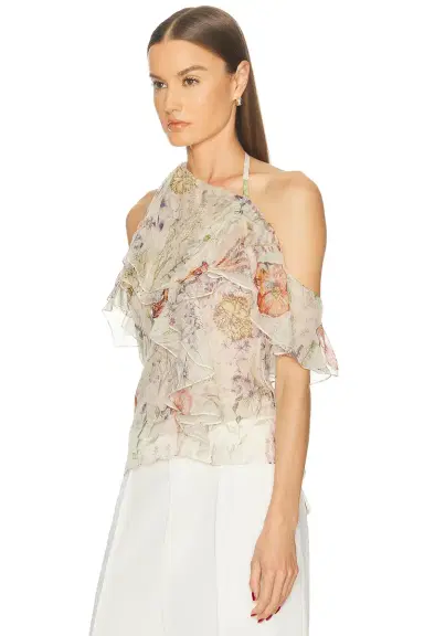 McQueen Halter Neck Ruffle Top | Thumbnail 3