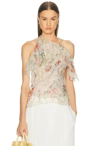 McQueen Halter Neck Ruffle Top | Thumbnail 1