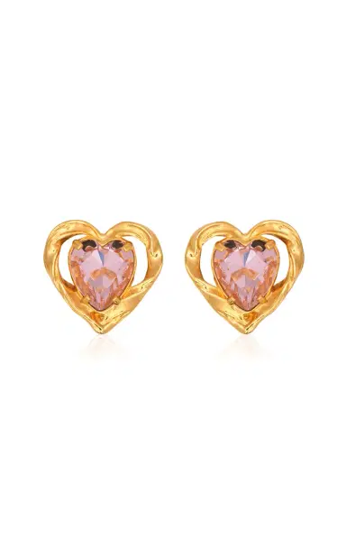 Oscar de la Renta Small Heart Stone Earrings | Thumbnail 1 Oscar de la Renta Small Heart Stone Earrings | Thumbnail 1