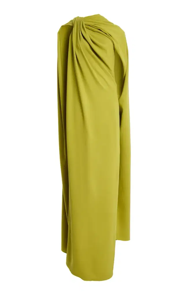 Oscar de la Renta Draped Georgette Caftan Gown