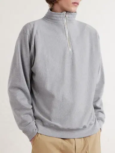 Kaptain Sunshine Suvin Cotton-Jersey Half-Zip Sweatshirt - Men | Thumbnail 3 Kaptain Sunshine Suvin Cotton-Jersey Half-Zip Sweatshirt - Men | Thumbnail 3
