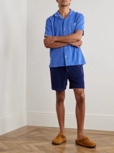 Polo Ralph Lauren Camp-Collar Logo-Embroidered Cotton-Blend Terry Shirt - Men | Thumbnail 2