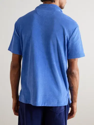 Polo Ralph Lauren Camp-Collar Logo-Embroidered Cotton-Blend Terry Shirt - Men | Thumbnail 3