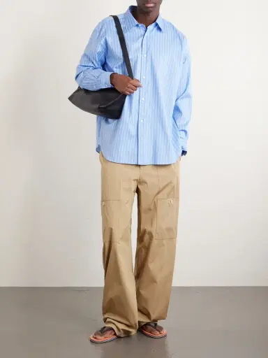 Auralee Striped Cotton and Silk-Blend Shirt - Men | Thumbnail 2 Auralee Striped Cotton and Silk-Blend Shirt - Men | Thumbnail 2
