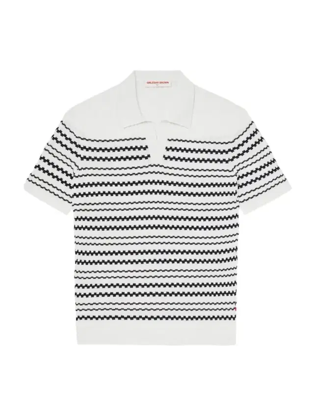 Canet Striped Ribbed-Knit Organic Cotton Polo Shirt - Men