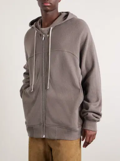 Rick Owens Organic Cotton-Terry Zip-Up Hoodie - Men | Thumbnail 3