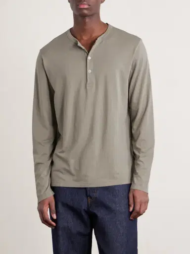 Hartford Garment-Dyed Lyocell and Cotton-Blend Jersey Henley Shirt - Men | Thumbnail 3 Hartford Garment-Dyed Lyocell and Cotton-Blend Jersey Henley Shirt - Men | Thumbnail 3