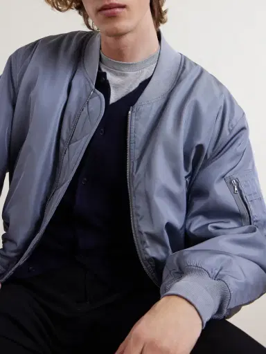 Auralee Silk-Twill Bomber Jacket - Men | Thumbnail 5