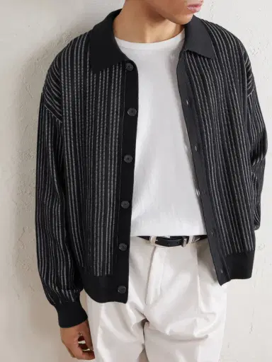 mfpen Formal Striped Ribbed Cotton Cardigan - Men | Thumbnail 5