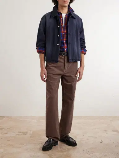 mfpen Union Cropped Garment-Dyed Organic Denim Jacket - Men | Thumbnail 2