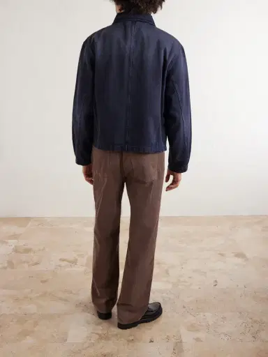 mfpen Union Cropped Garment-Dyed Organic Denim Jacket - Men | Thumbnail 4
