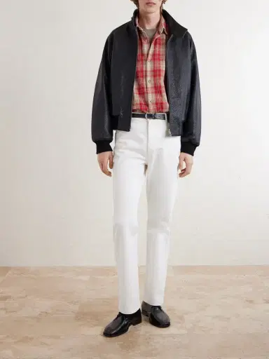 A.PRESSE Checked Cotton and Silk-Blend Twill Shirt - Men | Thumbnail 2