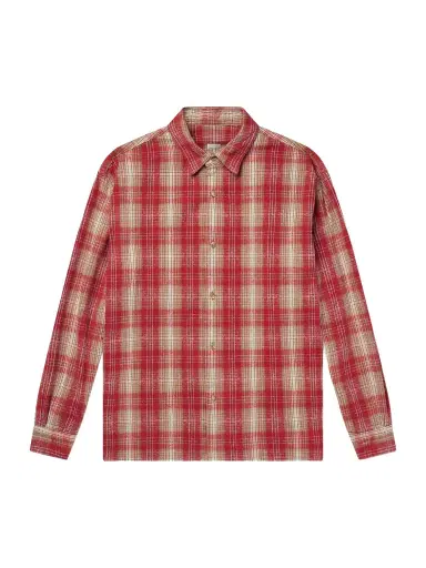 A.PRESSE Checked Cotton and Silk-Blend Twill Shirt - Men | Thumbnail 1