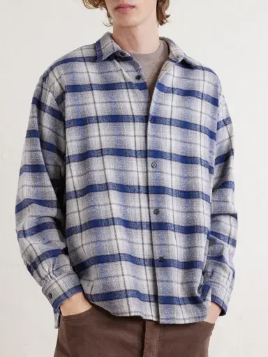 A.PRESSE Checked Cotton and Silk-Blend Twill Shirt - Men | Thumbnail 3 A.PRESSE Checked Cotton and Silk-Blend Twill Shirt - Men | Thumbnail 3