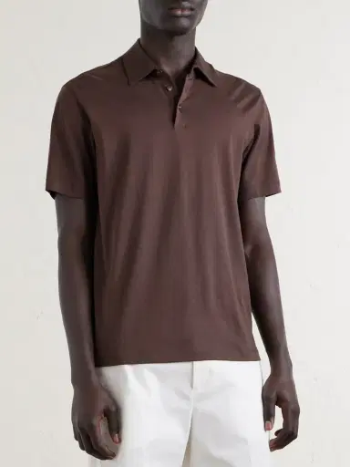 Slowear Cotton and Silk-Blend Jersey Polo Shirt - Men | Thumbnail 3 Slowear Cotton and Silk-Blend Jersey Polo Shirt - Men | Thumbnail 3
