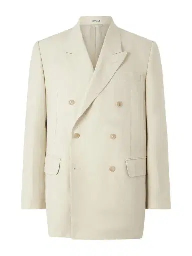 Auralee Double-Breasted Wool, Cotton And Linen-Blend Oxford Blazer - Men | Thumbnail 1