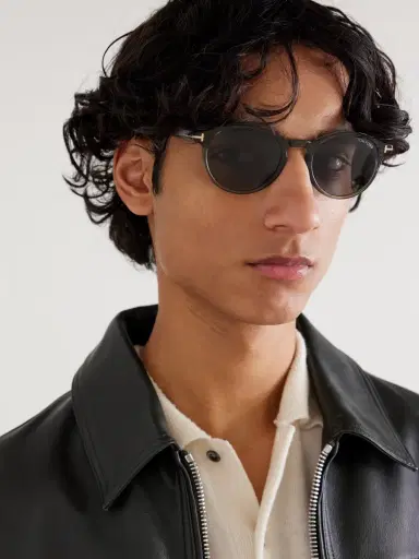 Tom Ford Prescott Round-Frame Acetate Sunglasses - Men | Thumbnail 2