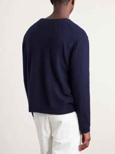 Auralee Brushed Cashmere and Cotton-Blend Sweater - Men | Thumbnail 4