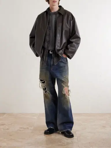 Vetements Trashed Wide-Leg Distressed Jeans - Men | Thumbnail 2