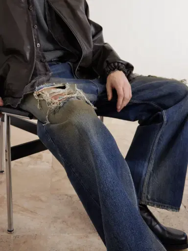 Vetements Trashed Wide-Leg Distressed Jeans - Men | Thumbnail 5