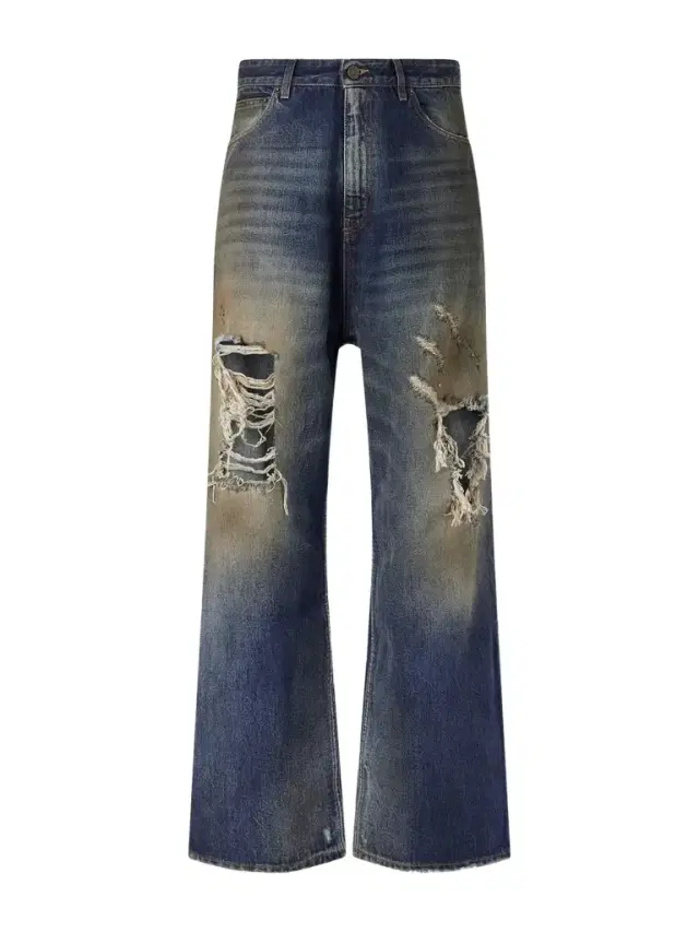 Trashed Wide-Leg Distressed Jeans - Men