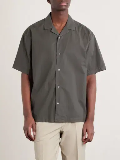 James Perse Camp-Collar Cotton-Blend Poplin Shirt - Men | Thumbnail 3 James Perse Camp-Collar Cotton-Blend Poplin Shirt - Men | Thumbnail 3