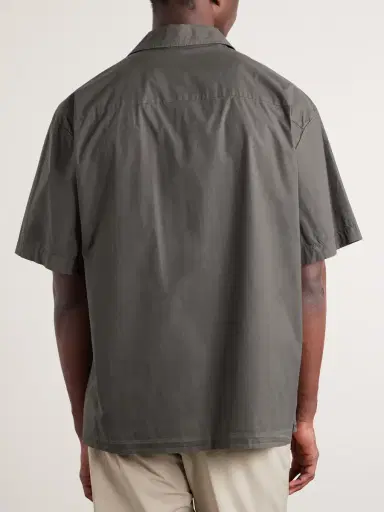 James Perse Camp-Collar Cotton-Blend Poplin Shirt - Men | Thumbnail 4 James Perse Camp-Collar Cotton-Blend Poplin Shirt - Men | Thumbnail 4