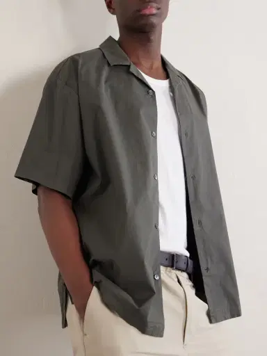 James Perse Camp-Collar Cotton-Blend Poplin Shirt - Men | Thumbnail 5 James Perse Camp-Collar Cotton-Blend Poplin Shirt - Men | Thumbnail 5