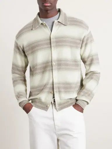 Auralee Dégradé Striped Knitted Cotton and Silk-Blend Cardigan - Men | Thumbnail 3